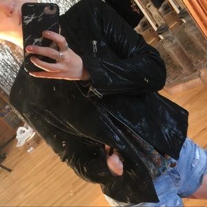 Halogen leather jacket, small